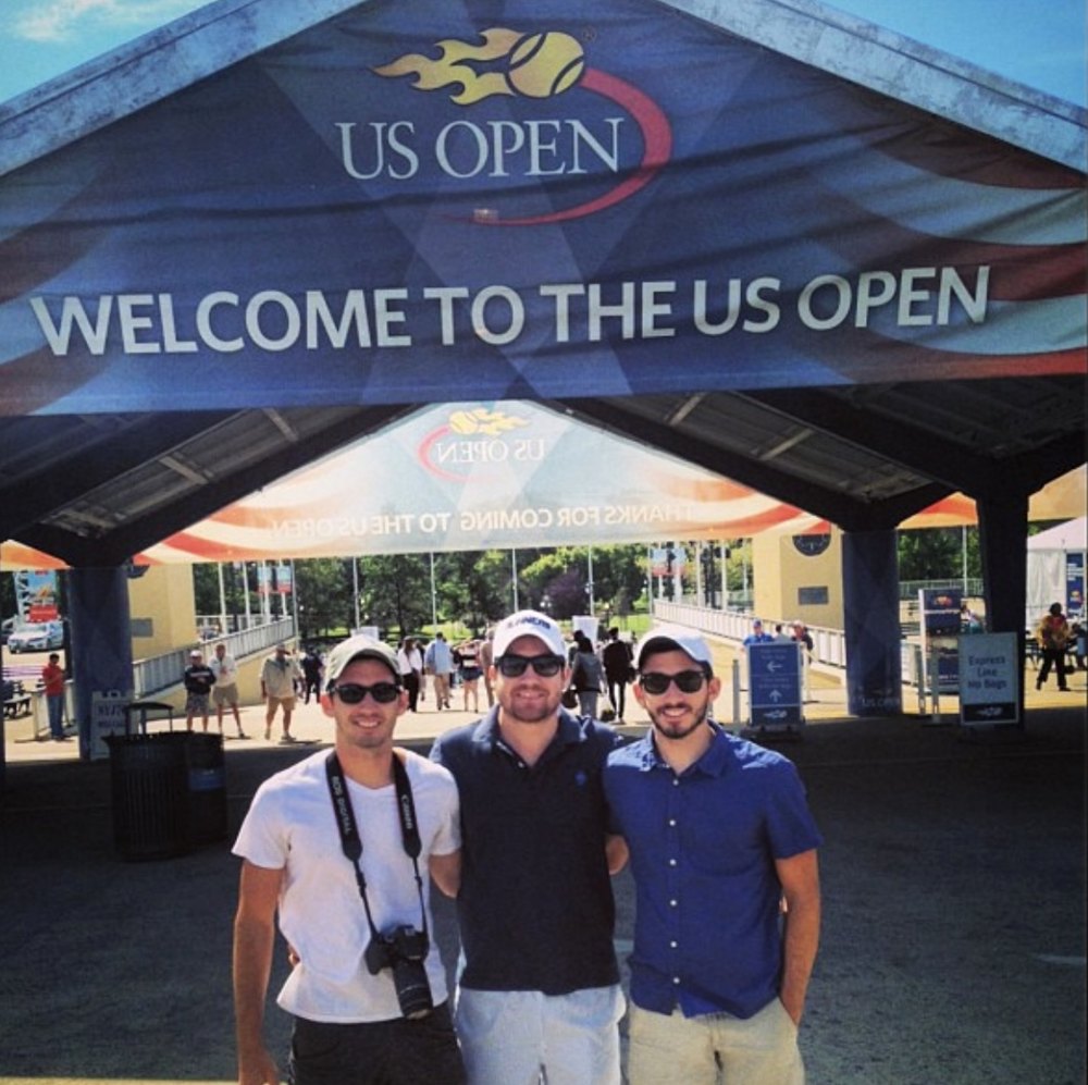 Frank Flores with his brothers Marcelo and Alex at the US Open in New York