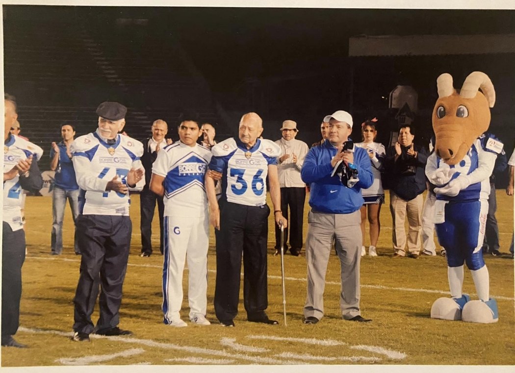 Frank's father honored on the field decades later in a Borregos jersey