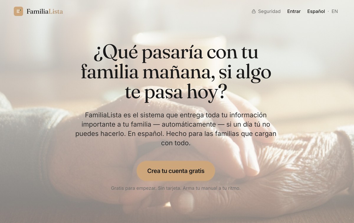 FamiliaLista — the encrypted digital family manual, in Spanish