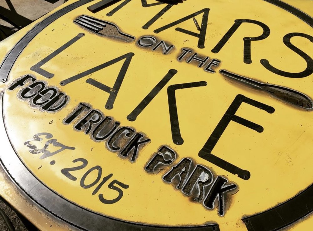 Mars on the Lake Food Truck Park sign, est. 2015