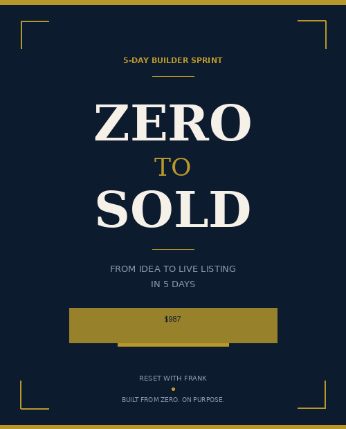 Zero to Sold — 5-Day Sprint