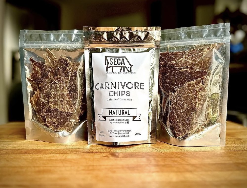 SECA Carnivore Chips — dried beef snack packs